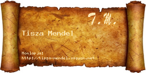 Tisza Mendel névjegykártya